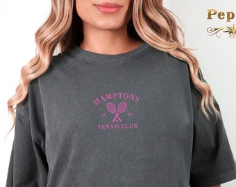Embroidered Hamptons Tennis Club Shirt, New York Gift, Hamptons Gift, Tennis Club Tee, Country Club Style, NYC Tee, Tennis Lover Apparel