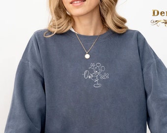 Embroidered Mickey Mouse Silhouette Sweatshirt, Disneyland Family Holiday Vacation Sweatshirt, Mickey and Friends, Magic Kingdom Sweatshirt
