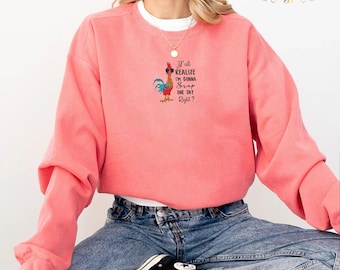 Embroidered Funny Sarcastic Sweatshirts for Gift, Cute Chicken Sweater for Women, Chicken Farmer Crewnecks, Funny Chickens Sweatshirt