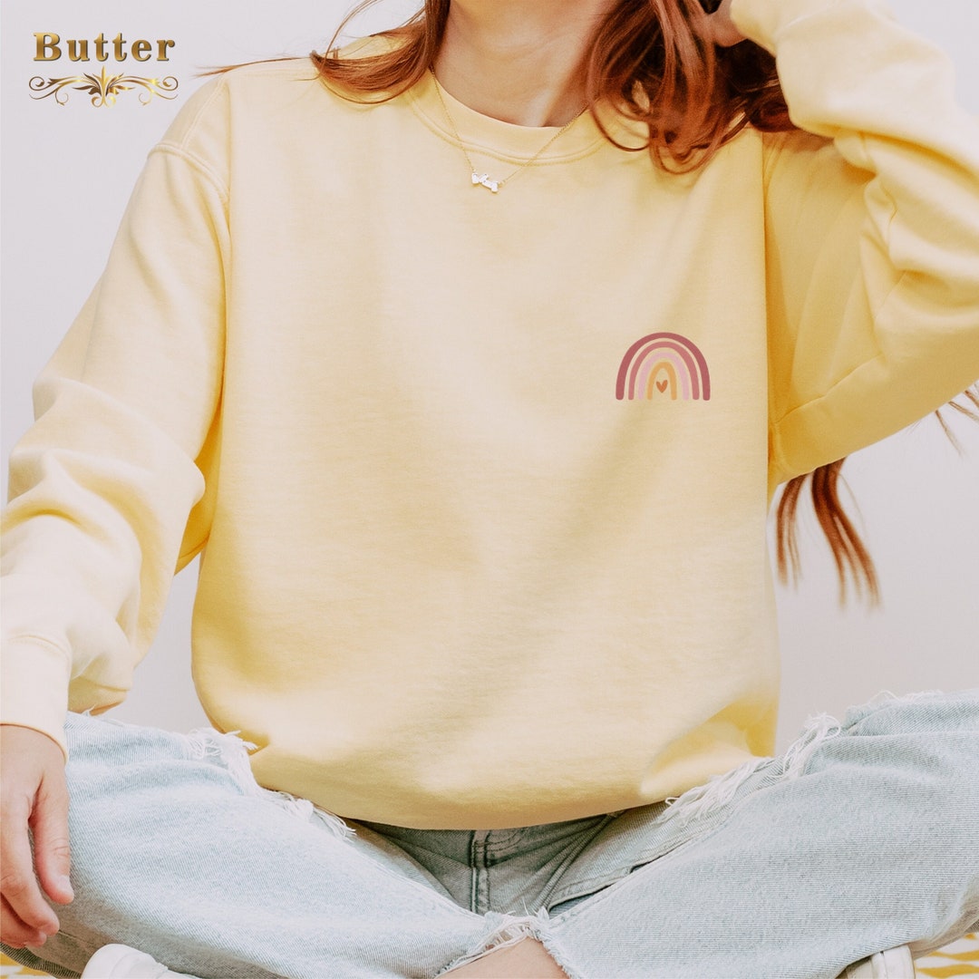Rainbow Gradient Round Neck Sweater
