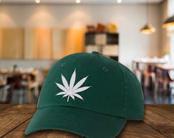Embroidered Marijuana Baseball Cap, Psychedelic Hat, Cannabis Hat, Hippie Cap, Vintage Marijuana Leaf Hat, Cannabis Leaf Cap