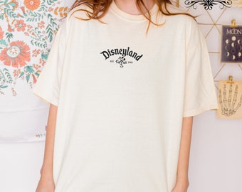Embroidered Disneyland Mickey 1995 Tee, Vintage Disneyland Mickey, Mickey Est 1995 Embroidered Tee,  Comfort Colors Shirt