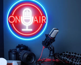 Custom On Air Neon Sign - Large LED Light for Streaming, Gaming, Podcast Studios - Decor for Twitch, YouTube, TikTok Streamers & Gamers