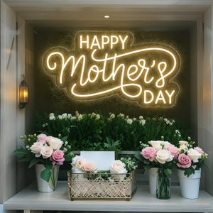 Letreros de neón para el Día de la Madre, luz de neón LED personalizada para fiesta del Día de la Madre, regalo para el Día de la Madre, decoración de la habitación del hogar, regalo personalizado para mamá