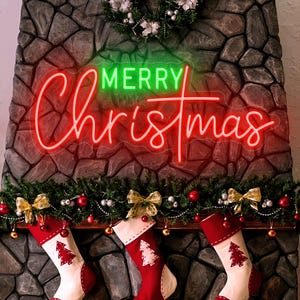 LED NEON SIGN - KERST TEKST - MERRY CHRISTMAS - ROOD - Glow Specialist - Glow Specialist