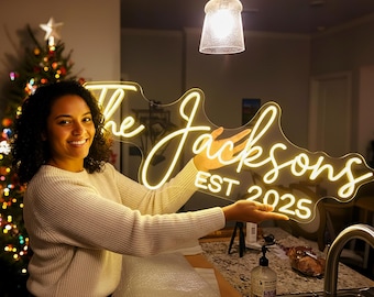 Hochzeit Neonschild, Benutzerdefinierte Neonschild, Name Neonschilder, Geschenke für Ihn / Sie, Verlobungsschild, Hochzeitshintergrund, Empfangsdekor, Party Schild