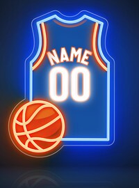Basketball Neon Sign, Custom Basketball Jersey Neon Sign, Neon Basketball Gifts, Neon Light Basketball Room Decor, Basketball Wall Decor