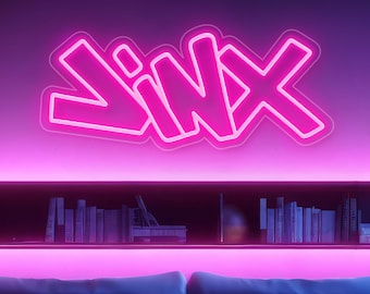 Jinx-Inspired Custom Neon Sign - Personalized LED Wall Art with Dimmable & Remote Control, Gaming Room Decor, Gift for Him/Kids