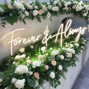 Insegna al neon per matrimonio "Forever & Always", decorazioni per matrimoni, regali personalizzati, decorazioni murali, insegna al neon personalizzata, regalo per lei, regali di fidanzamento