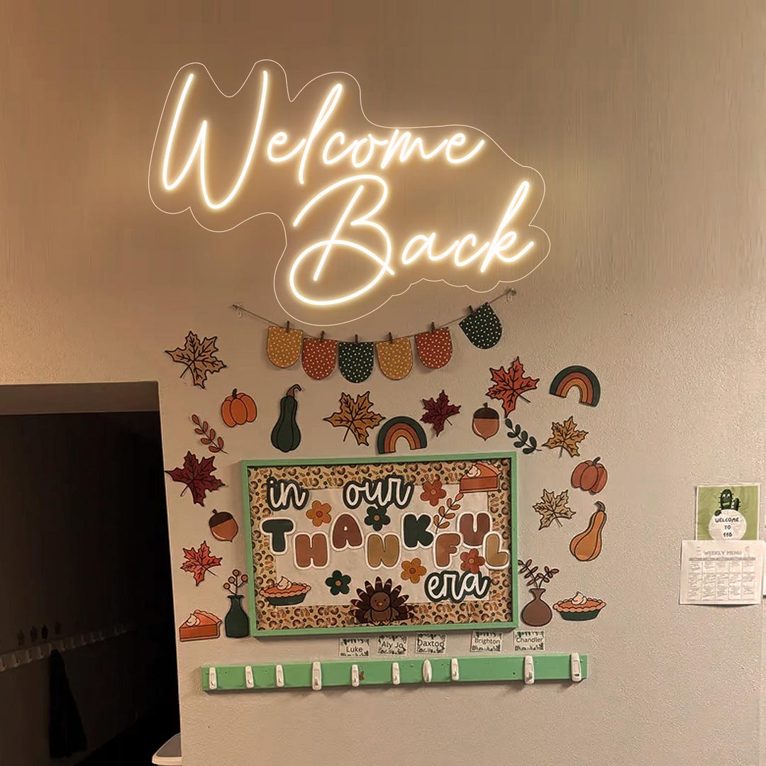Welcome Back to School Neon Sign, Custom LED Light, Wall Decor ...