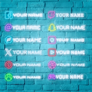 Placa de parede de neon com nome de usuário de jogador personalizado, placa de tag de jogador, placa de LED personalizada para decoração de jogos, presente de jogo para homem, decoração de parede com luz de neon de tag de jogador