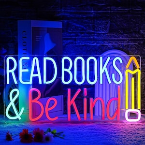 Read Books Neon Sign, Book Lover Gift, Back to school gift, Positive Quotes sign, Classroom Decor, Kindergarten Decor, Gift for Readers