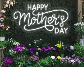 Happy Mother's Day Neon Light, Custom Mother's Day Led Neon Sign, Home Wall Decor Family Party Decor, Personalized Gift for Mother's Day