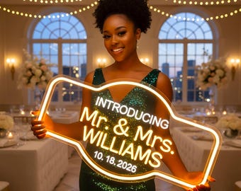 Custom Wedding Bottle Service Neon Sign, Wedding Marquee Sign, Birthday Brial Party Event Marquee Light, Entrance Reception Sign