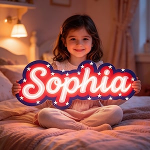 Custom Neon Name Sign,Led Light, Kids Room Decor - Personalized Wave Frame Star Night Light for Kids Room Bedroom Decor Party Gift