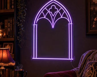 Gothic Reading Nook Neon Sign, Custom Library Window Wall Light, Dark Academia Decor, Personalized Book Lover Room Gift Idea for Her