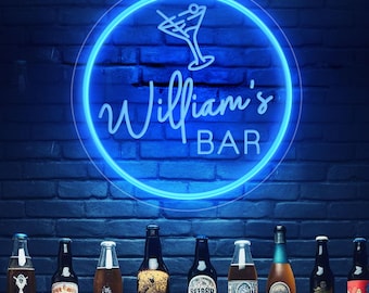 Custom bar neonbord, neonbord open bar, USB-verlichtingsbord, decor thuisbar, barborden, decor mangrot, cadeau voor papa, Vaderdagcadeau
