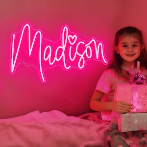 Letrero de neón personalizado para niños, letreros de neón LED personalizados, decoración del hogar, decoración de pared, letrero con nombre para guardería, regalo de cumpleaños, regalo personalizado, arte de pared