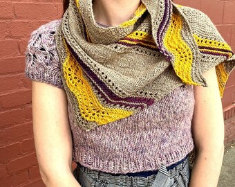 Hand Knit Shawl Homegrown Organic Yarn