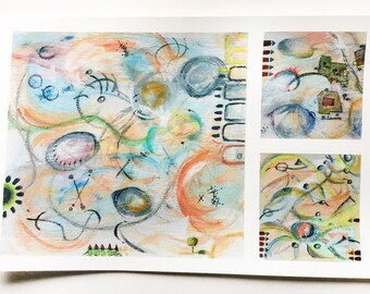 Moment of Zen Acrylic Painting Original Art Work on Paper