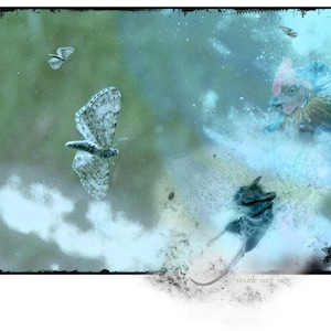 Blaue Collage digitale Montage-Original-Fotografie