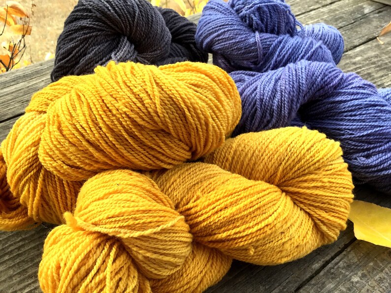 Hand Dyed Organic Wool Yarn Mustard Yellow 2ply 340 Yards Etsy