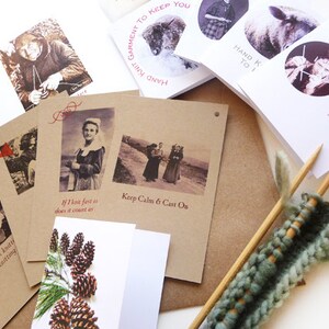 Gifts for Knitters Gauge Cards Note Cards Funny Original Collection Retro Design Handmade image 2