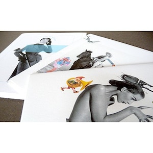 Grappige Geeky wenskaarten instellen Funky humoristische Kunst-Collage