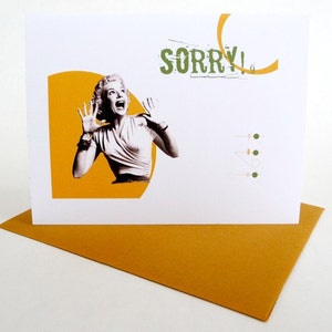 Apology Greeting Cards Set: Sorry Funny Geeky Original Graphics Handmade Six Cards