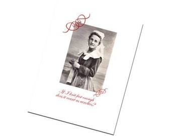 Geschenk für Strickerin Hinweis Karte lustigen Retro Vintage skurril-Design