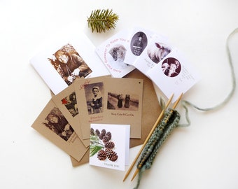 Gifts for Knitters Gauge Cards Note Cards Funny Original Collection Retro Design Handmade