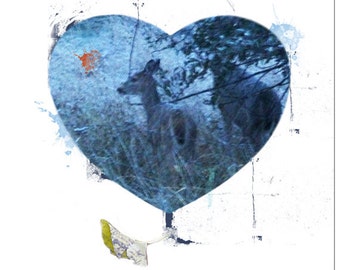 Blank Greeting Card I Love You My Deer Hand Made Original Photography Collage