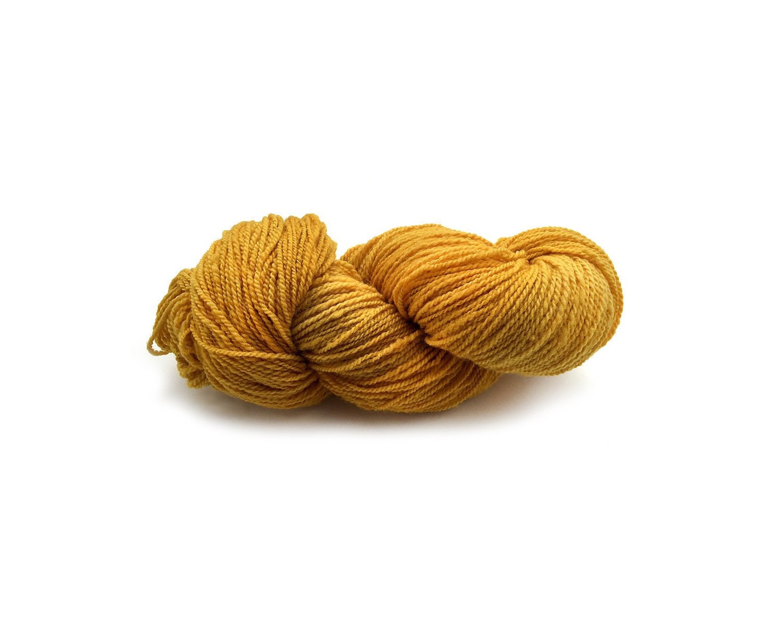 Hand Dyed Organic Wool Yarn Mustard Yellow 2ply 340 Yards Etsy