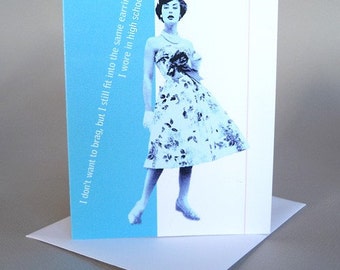 Funny Greeting Card Retro Vintage Gift For Her -I don't want to brag ...