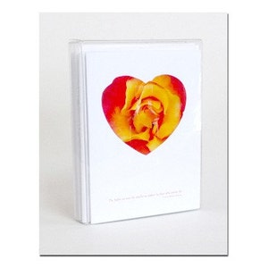 Greeting Card, Valentine, Heart Card with Rose, Handmade I Love You Card Number 2 image 2