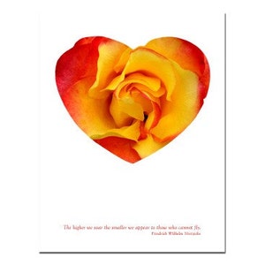 Greeting Card, Valentine, Heart Card with Rose, Handmade I Love You Card Number 2 image 1