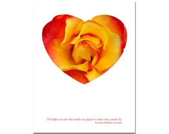 Greeting Card, Valentine, Heart Card with Rose, Handmade I Love You Card Number 2