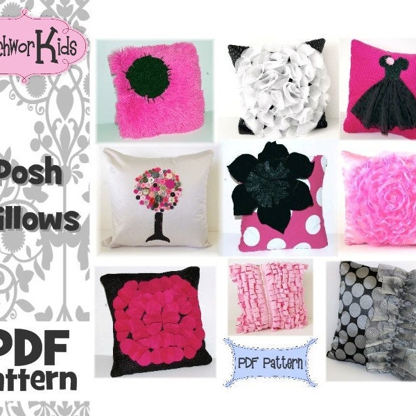 Easy Posh Pillows PDF Pattern 9 Styles Tutorial