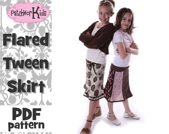 Tween Flared Skirt Pattern Ebook Sizes 6-14 Teen