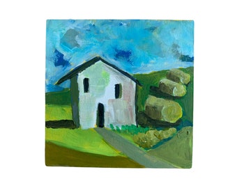 Barn Art, Barn Painting, Landscape Painting, Original Art