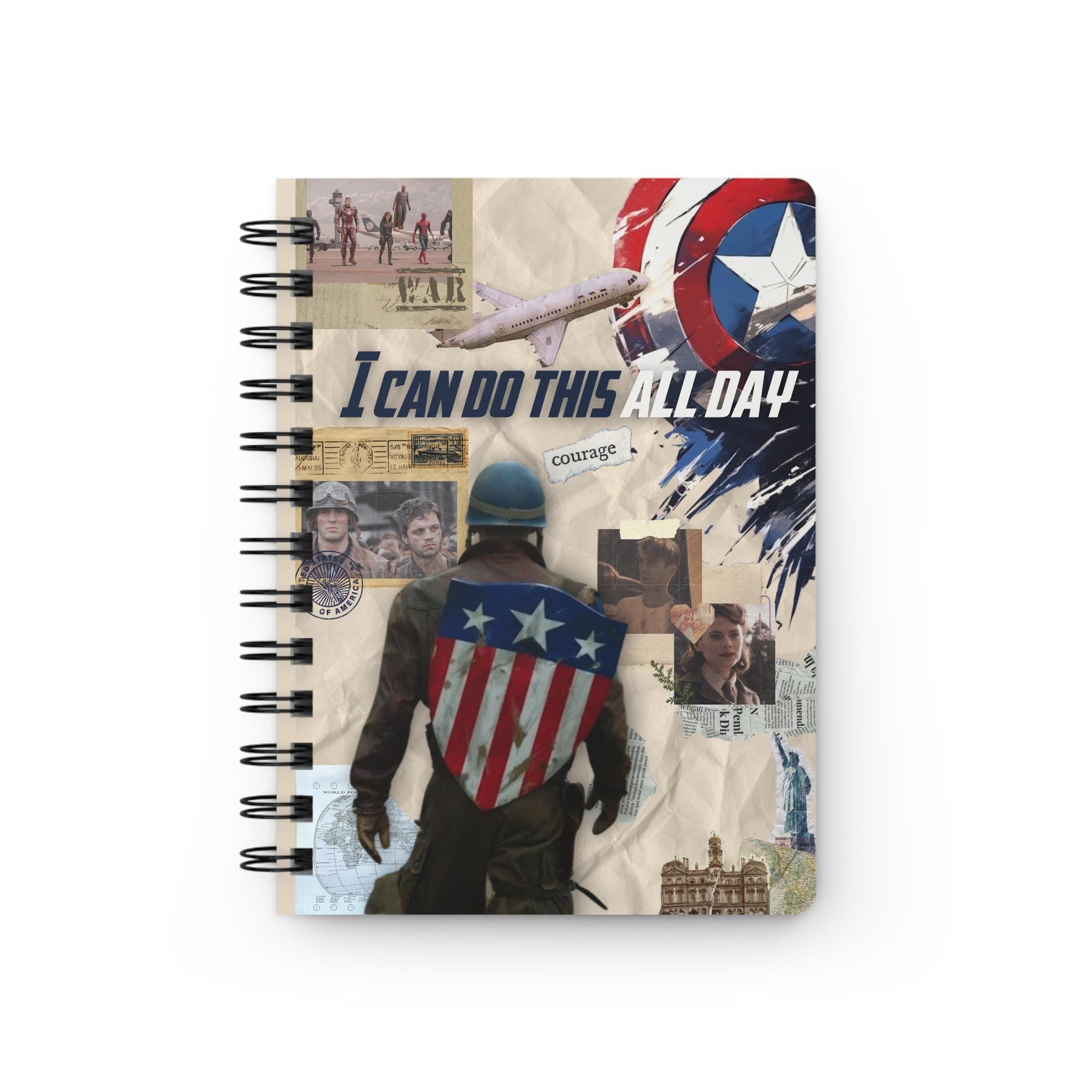 Captain America Notebook – Civil War Inspired Journal, Marvel Fan Gift ...