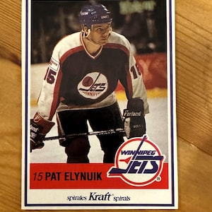 Carte de hockey n° 12 Spirales Kraft 1990-1991 Pat Elynuik, version boîte, Bruins de Boston