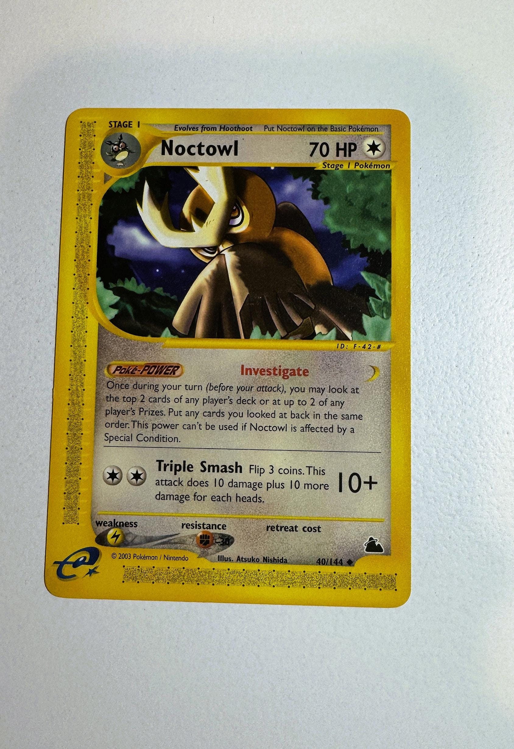 Pokemon Card Noctowl 40/144 2003 Pokemon/nintendo - Etsy