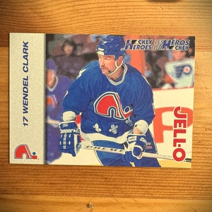 Carte JELL-O Hockey Heros 1994 Wendel Clark Nordiques de Québec