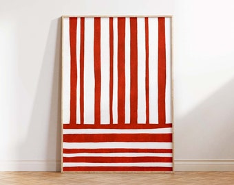 Rote Streifen Kunstdruck