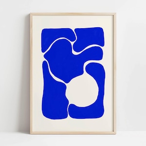 Blauer abstrakter Kunstdruck