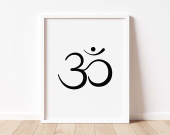Om Symbol Yoga Art Print, Spiritual Minimalist Wall Decor, Meditation Room Print