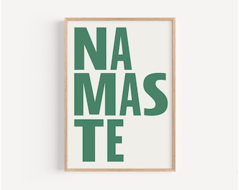 Namaste Graphic Art Print, Yoga Wall Decor, Meditation Room Print