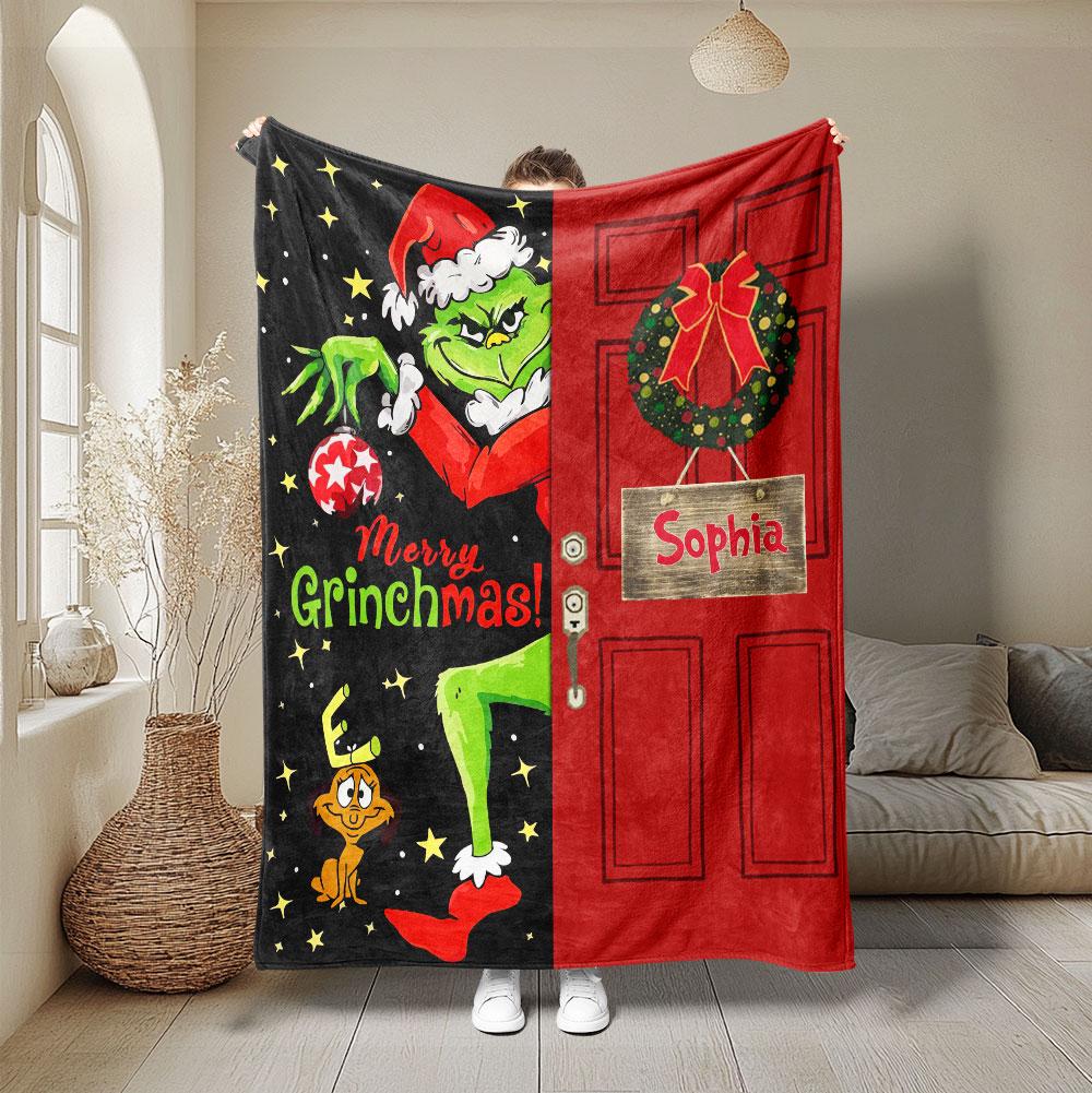 Grinch Hoodie Blanket