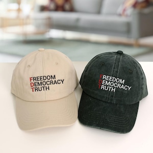 Anti Trump FDT Embroidered Hat, Impeach President Dad Hat, Subtle Anti Trump Hat, Reproductive Rights Hat, Gift for Democrat